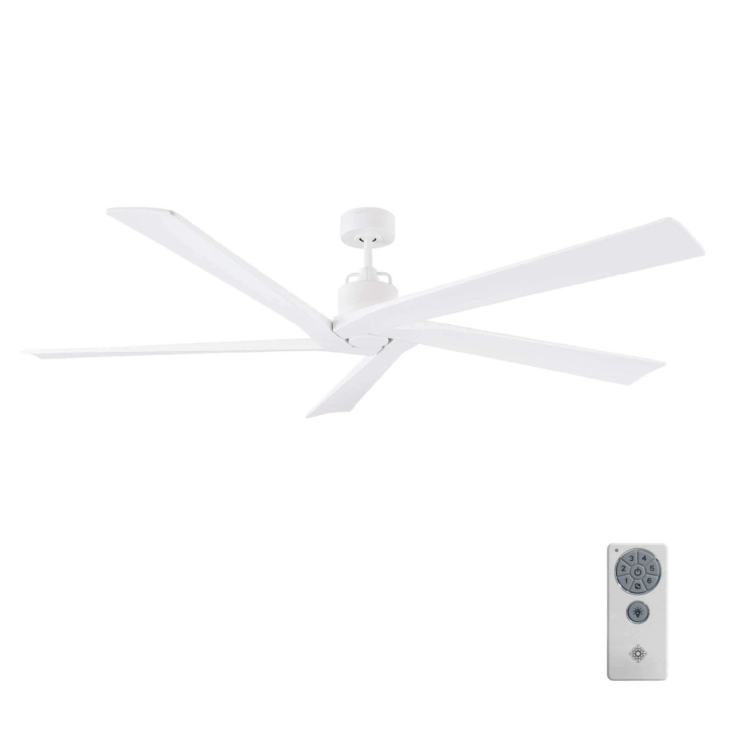 Aspen 70" Matte White Ceiling Fan with Remote and Lighting