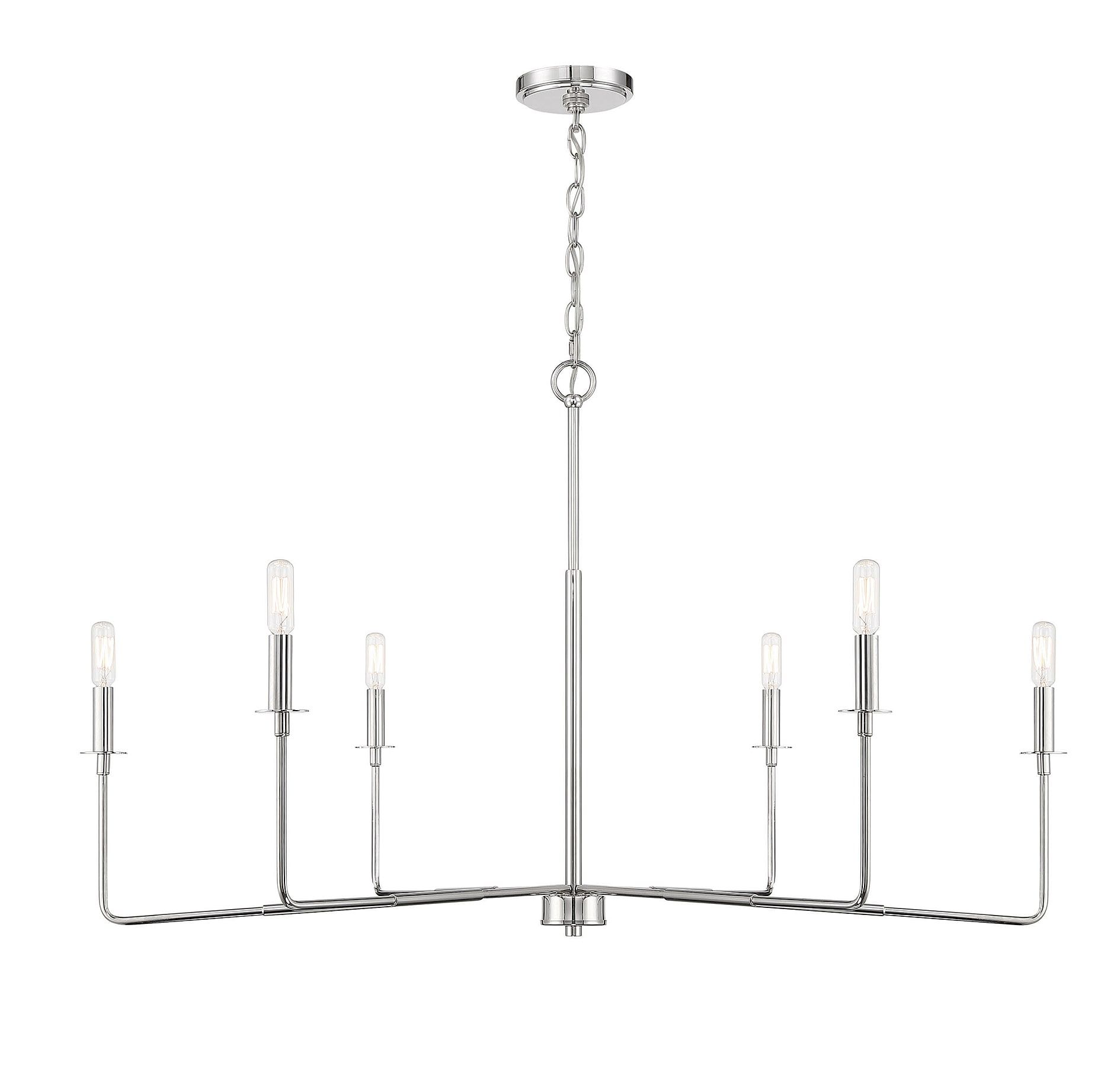 Salerno Polished Nickel 6-Light Rustic Charm Chandelier