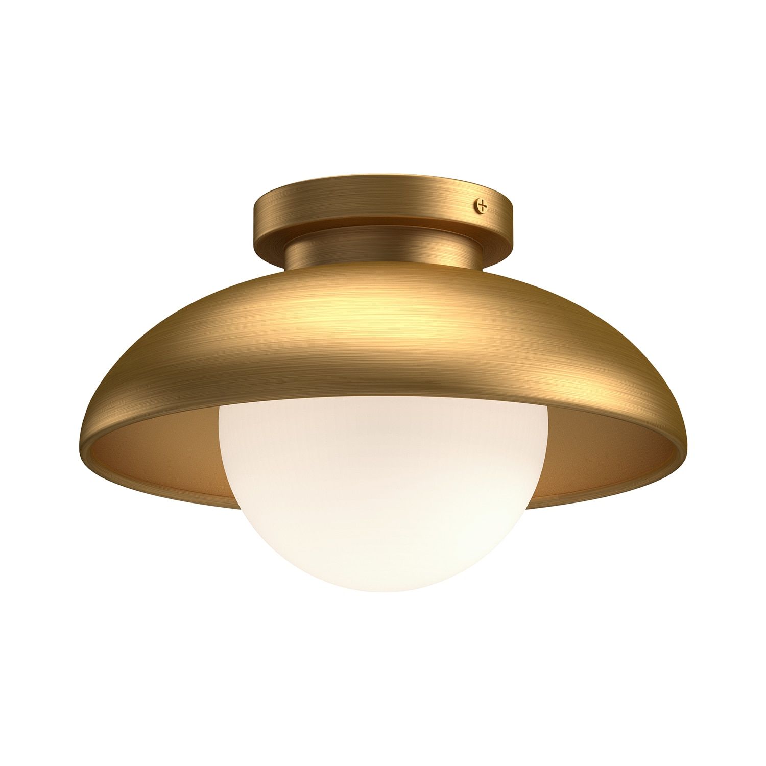 Rubio 16'' Aged Gold and Matte Black Mid-Century Flush Mount