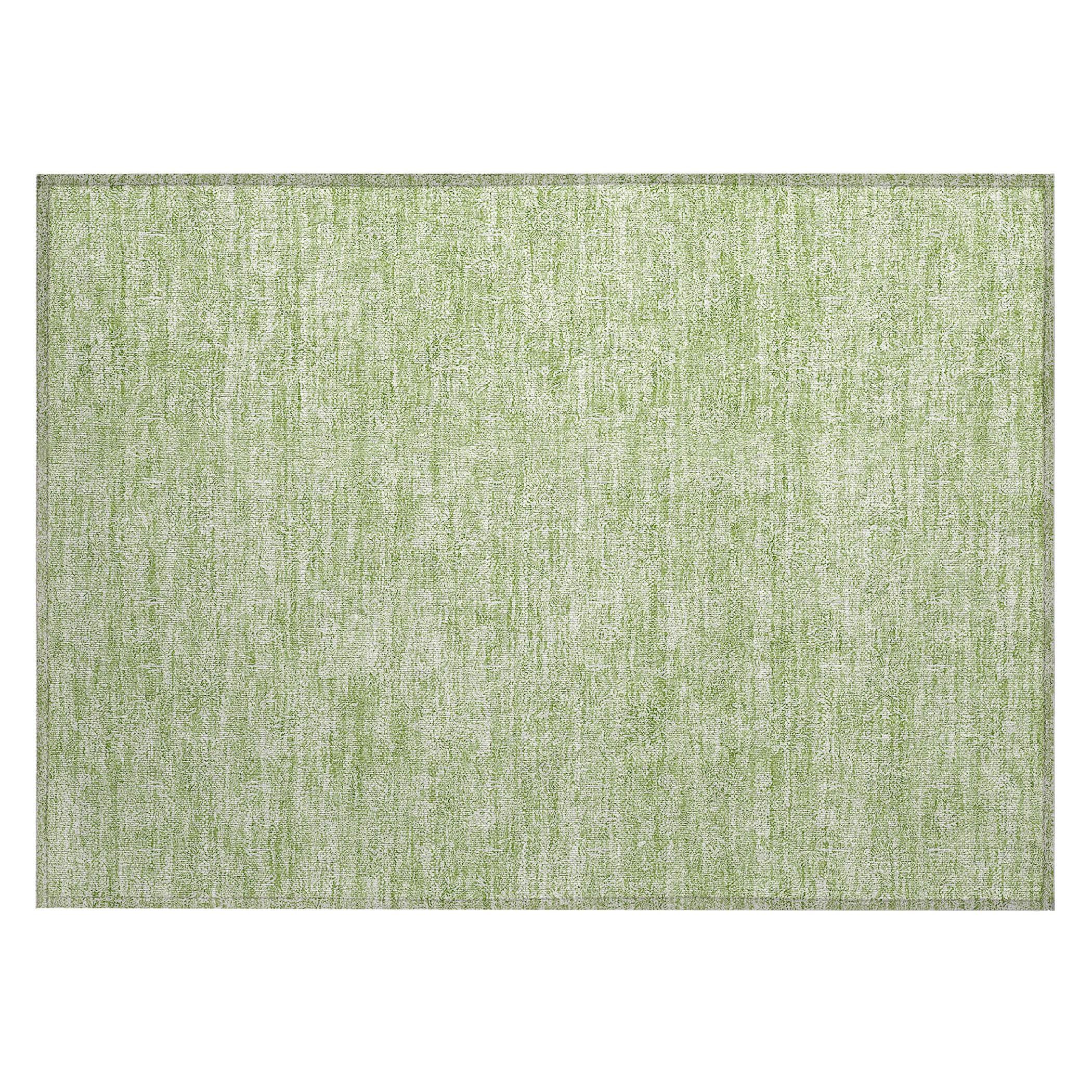 Aloe Green Synthetic Flat Woven Indoor Outdoor Rug