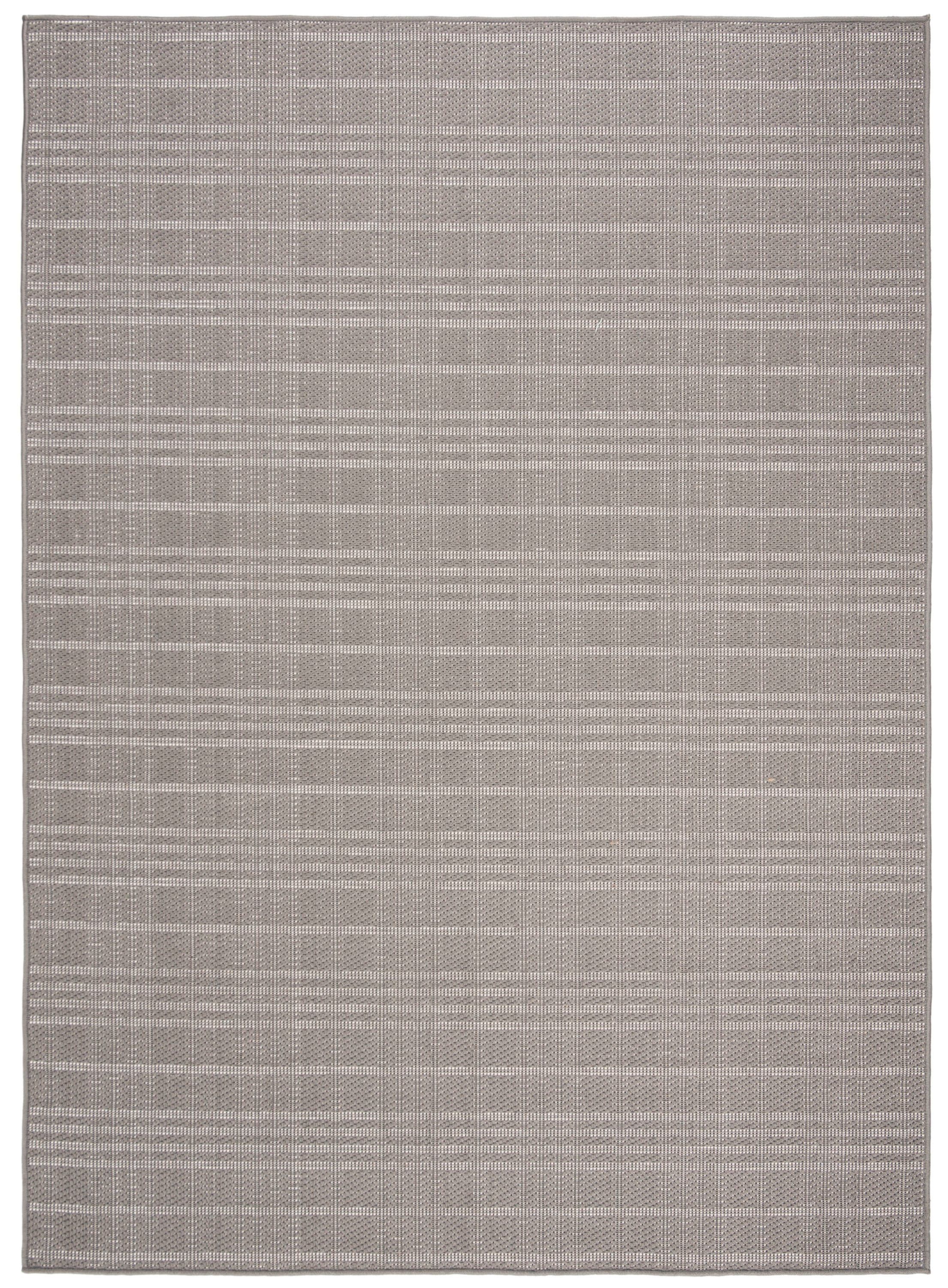Transitional Geometric Gray Flat Woven Indoor-Outdoor Rug - 6'7" x 9'2"