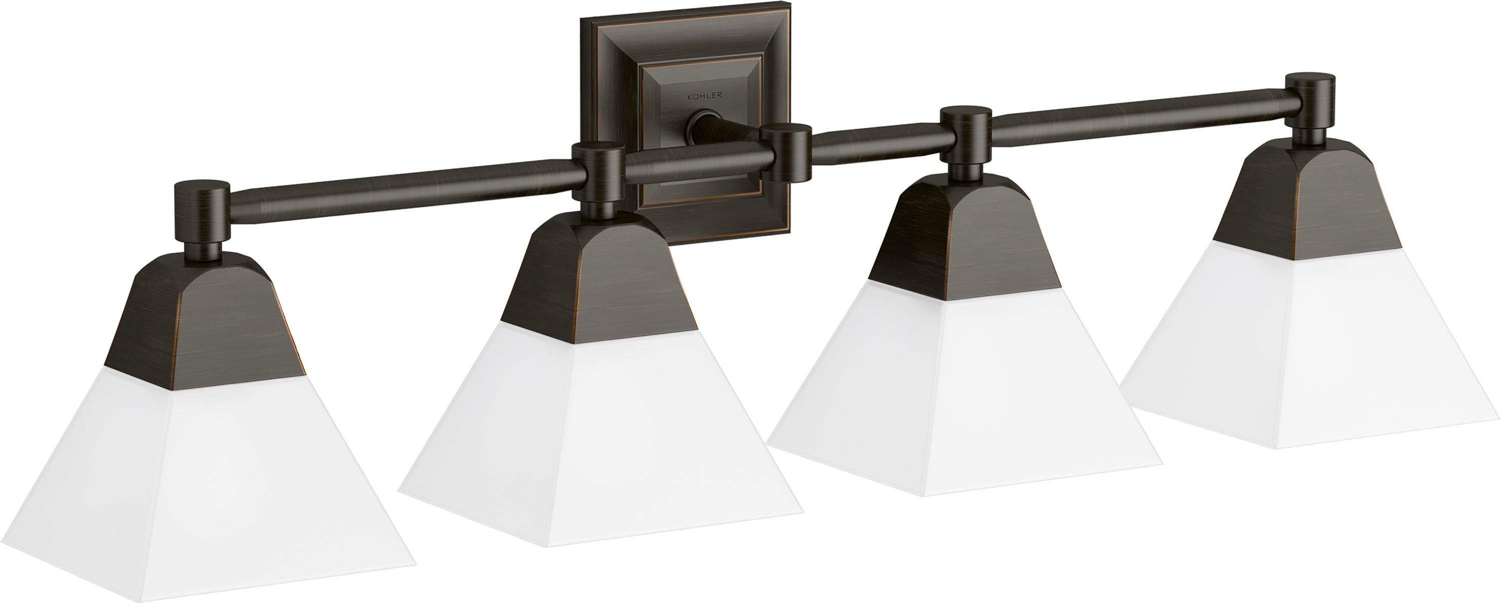 Bronze Direct Wired Electric Sconce with Frosted Glass Shades