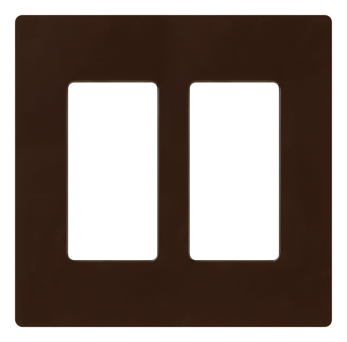 Brown Gloss 2-Gang Screwless Decorator Wallplate