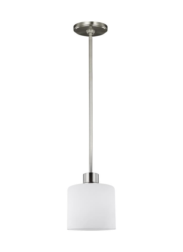 Canfield Mini-Pendant in Brushed Nickel with Etched Glass
