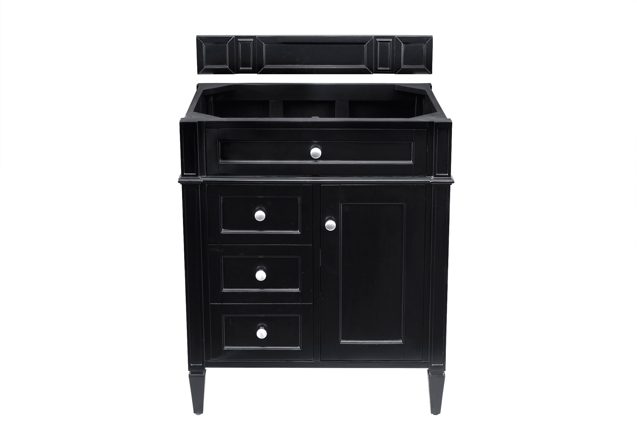 Black Solid Wood Single Vanity Base with Backsplash