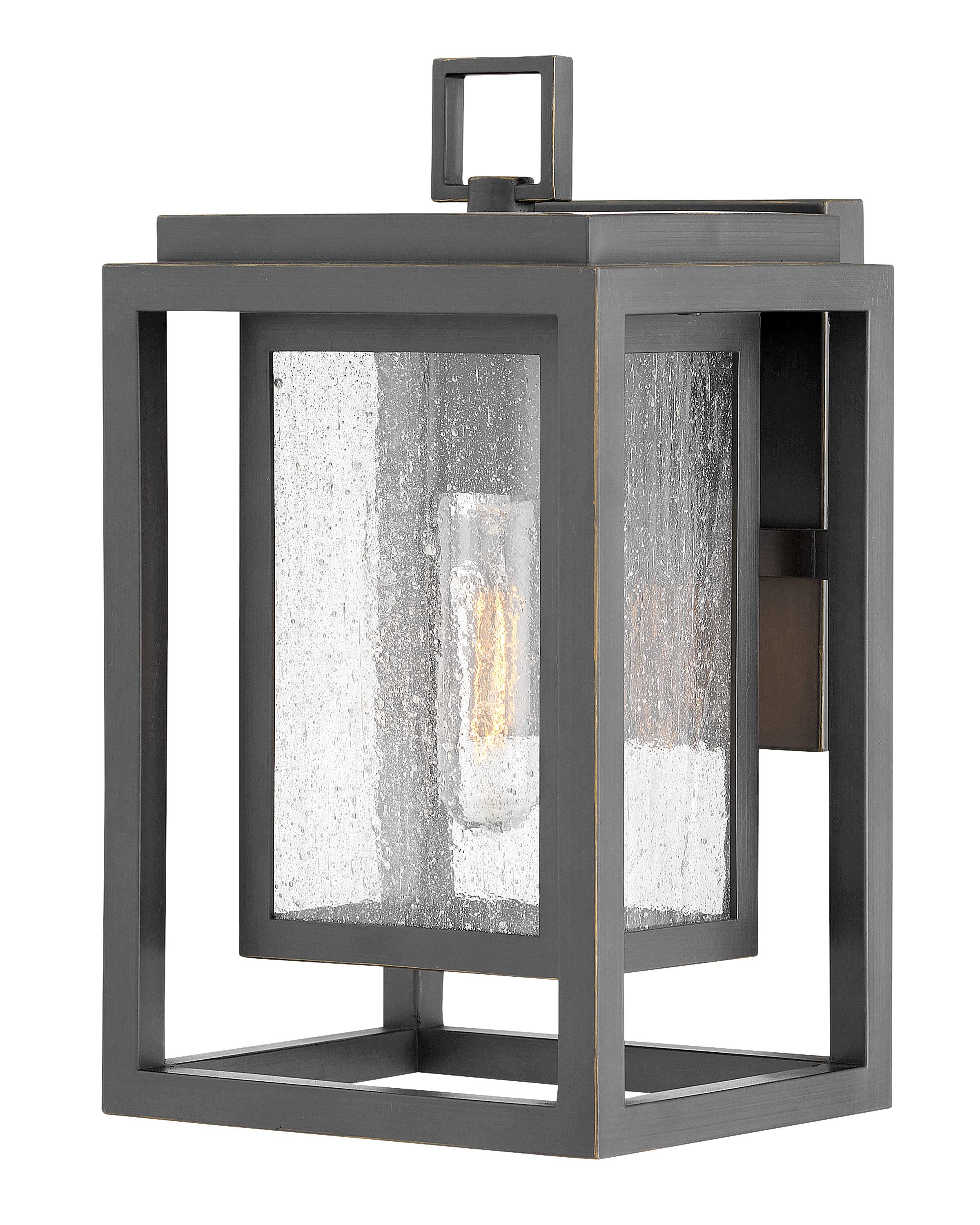 Oil Rubbed Bronze Dimmable Outdoor Sconce with Clear Glass