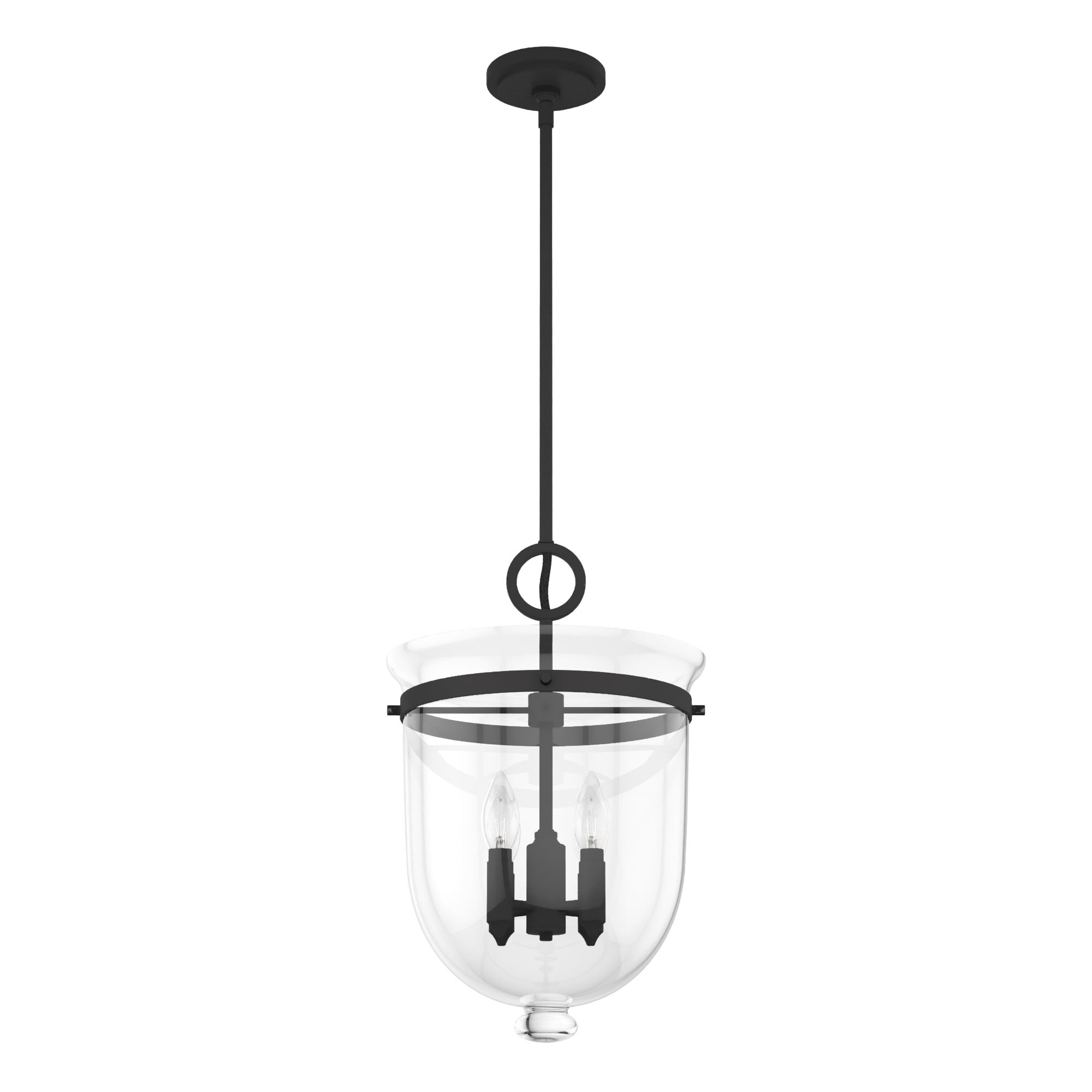 Belltown 4-Light Natural Iron and Glass Pendant