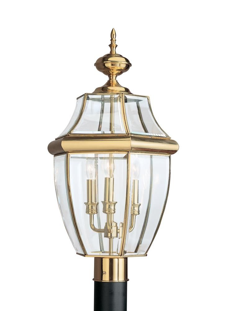 Generation Lighting Lancaster 24-in Polished Brass Traditional Outdoor Post Light