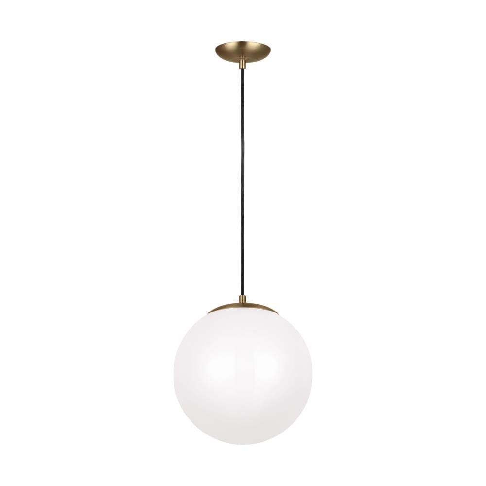 Satin Bronze Globe LED Pendant with Smooth White Glass