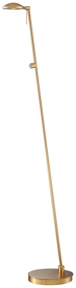 Adjustable Honey Gold LED Pharmacy Floor Lamp with Metal Shade