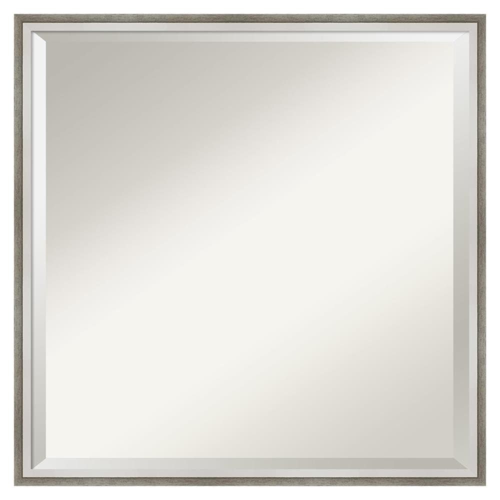 Elegant Rectangular Bronze & Silver Wood Bathroom Vanity Mirror 21x21