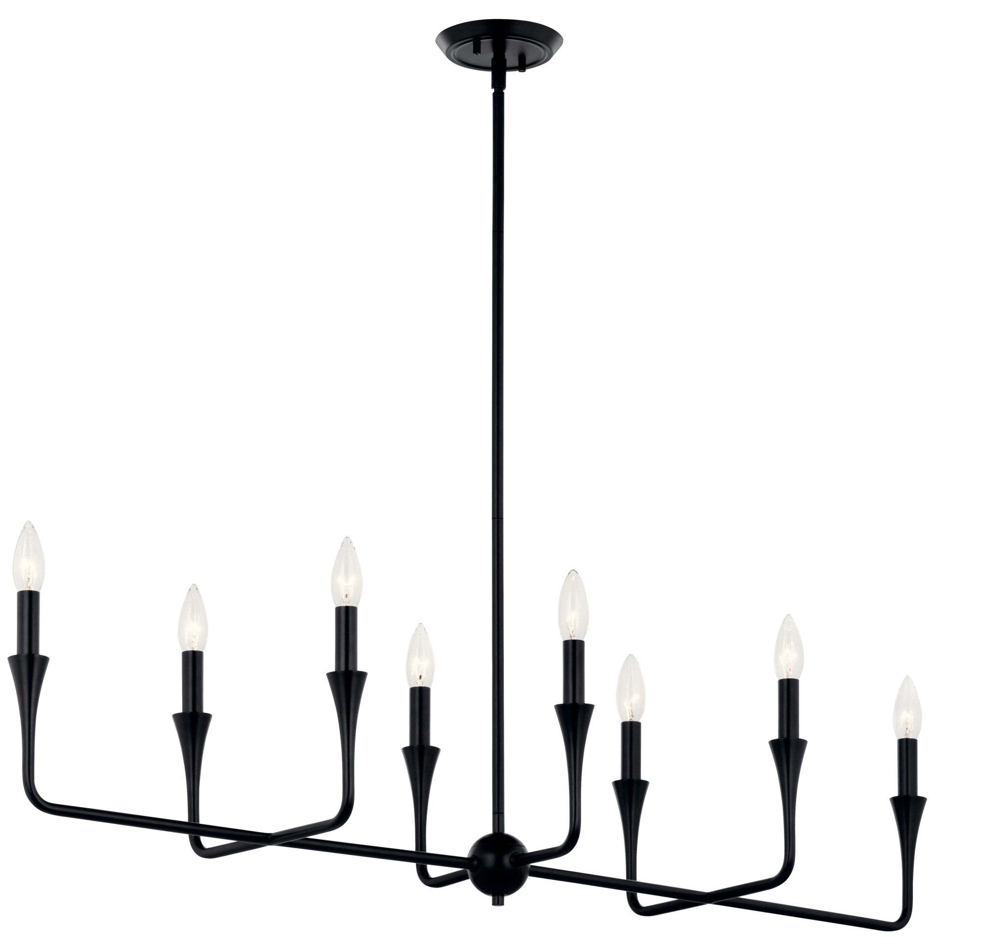 Alvaro Black 8-Light Modern Linear Chandelier