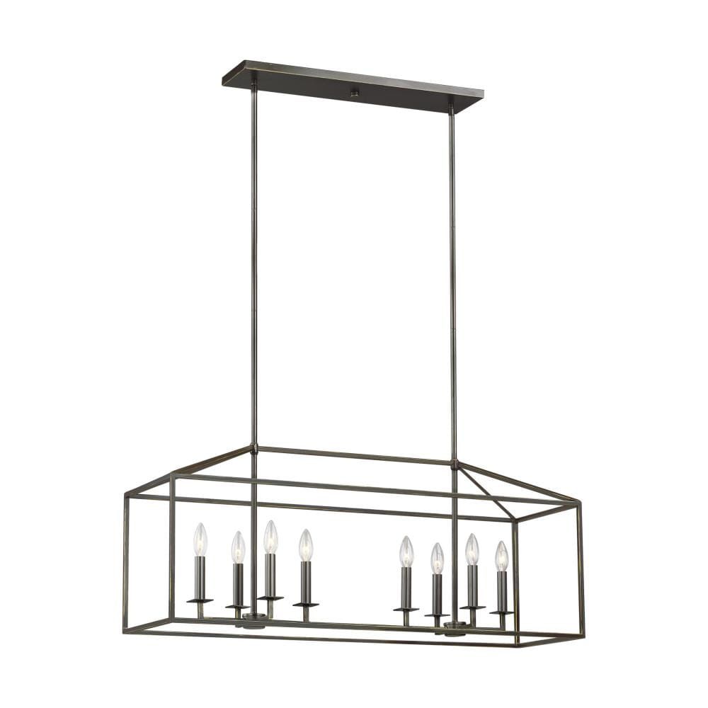 Perryton Sleek Bronze 8-Light Island Pendant for Indoor/Outdoor