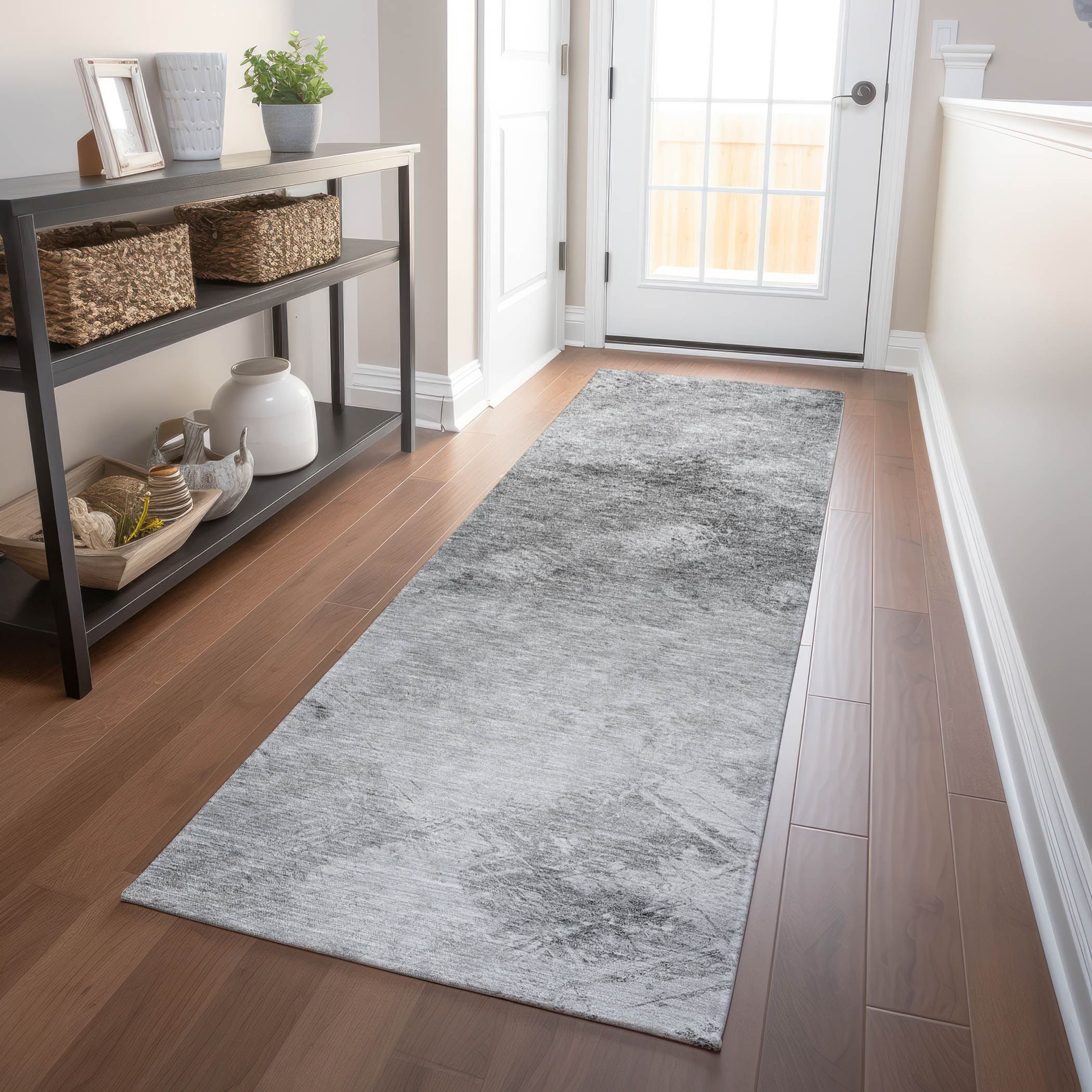 Chantille Silver Flat Woven Machine Made Runner Rug