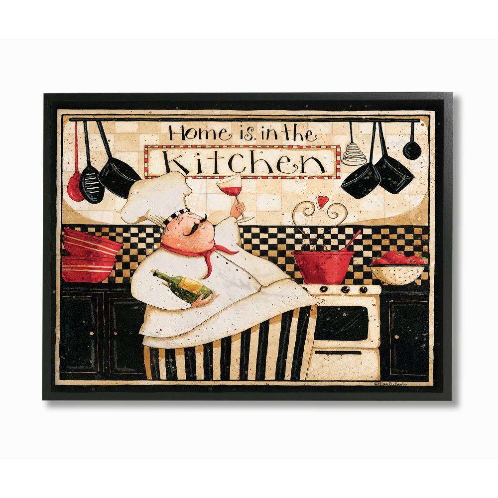 Ebony Framed Abstract Chef Canvas Print, 20" x 16"
