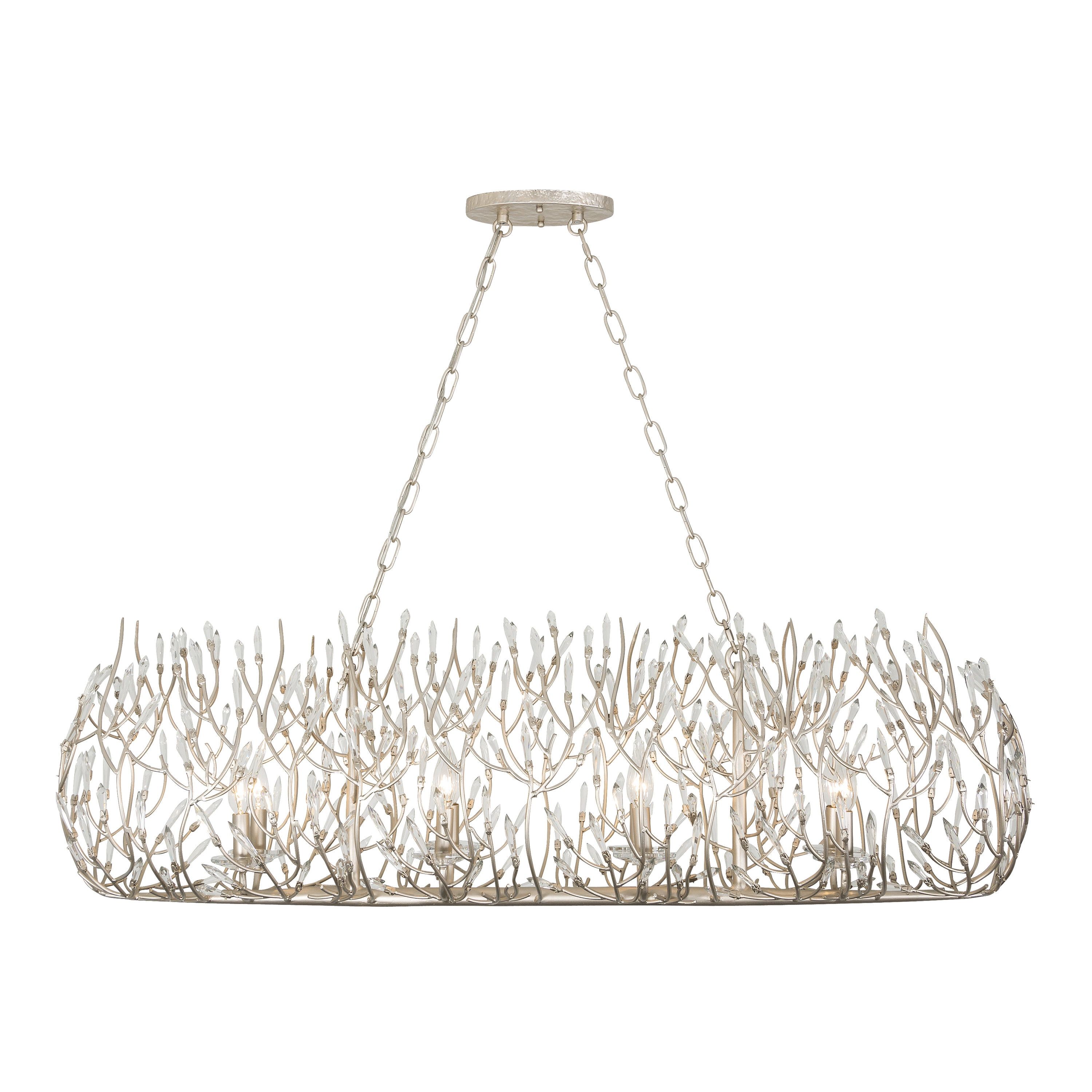 Gold Dust Crystal Linear Pendant Light with Recycled Steel