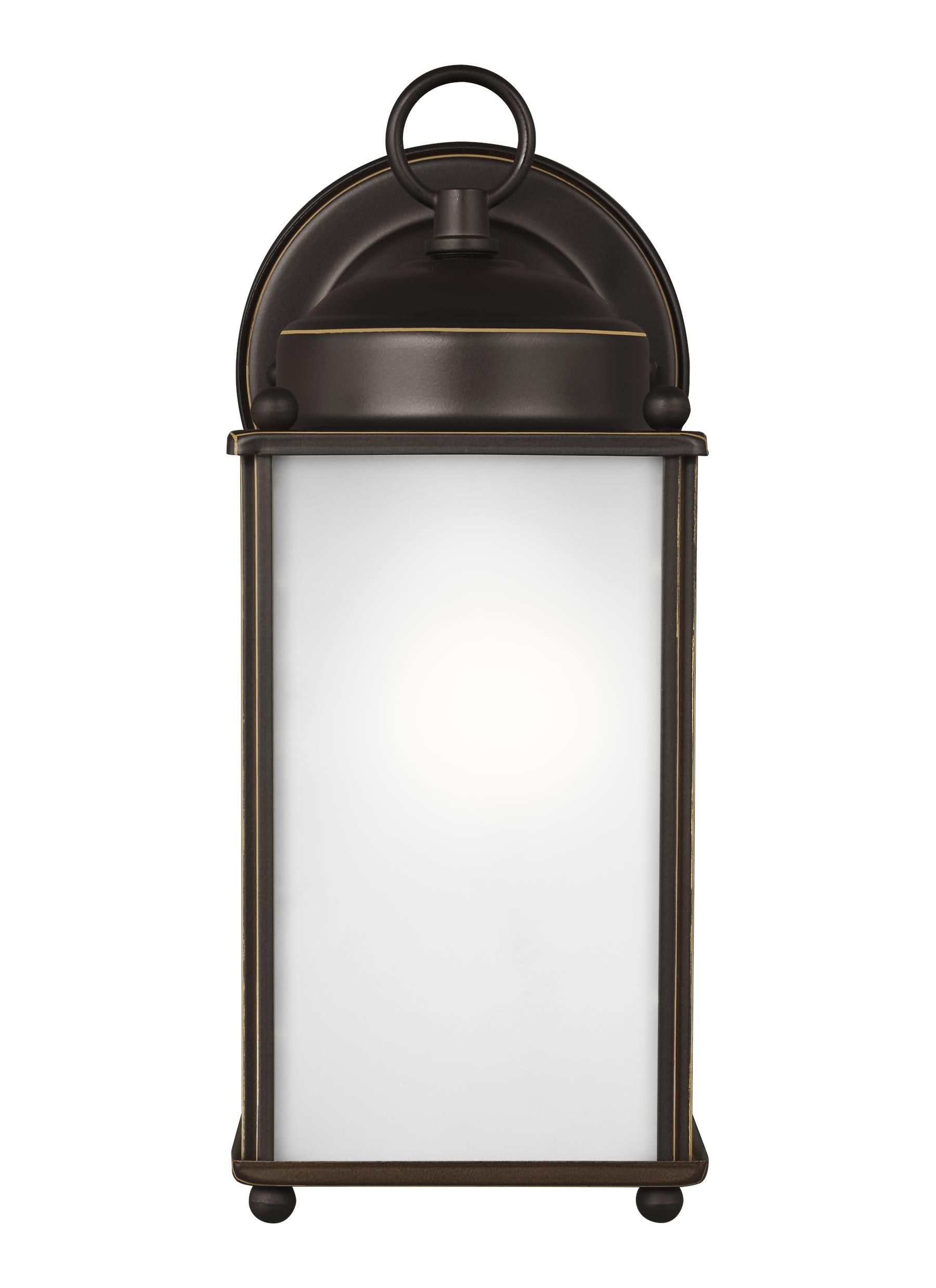 Antique Bronze Direct Wired Electric Sconce with Satin Etched Glass Shade
