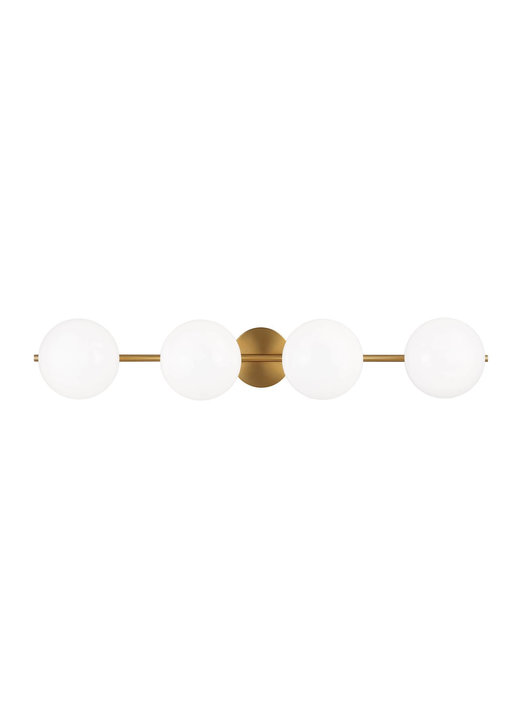 Ellen DeGeneres Crafted Burnished Brass 4-Light Vanity with Milk White Glass