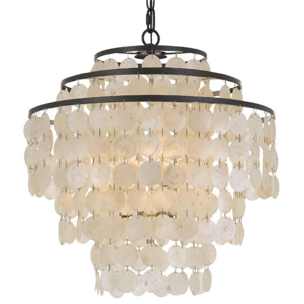 Mini Brielle Dark Bronze 4-Light Crystal Candle Chandelier