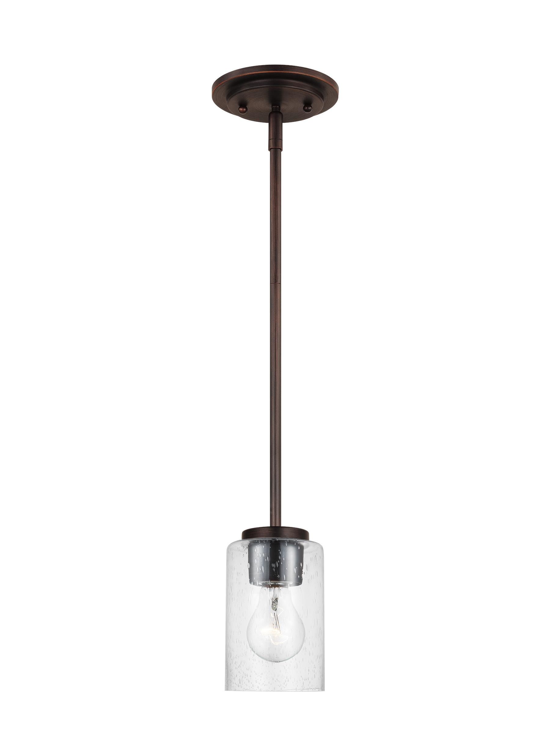 Oslo Bronze Mini Pendant with Clear Seeded Glass