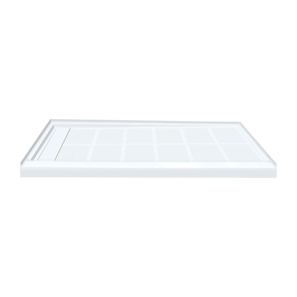 White Rectangular 32" x 60" Resin Shower Base with Left Drain