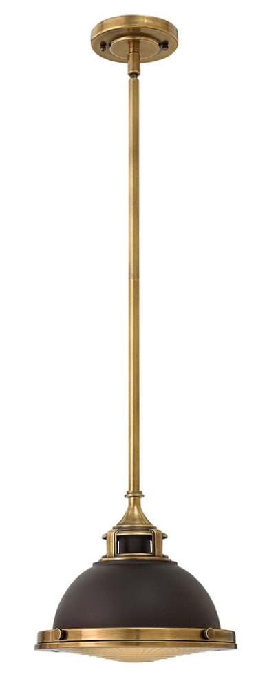 Buckeye Bronze and Brass Medium Glass Pendant Light