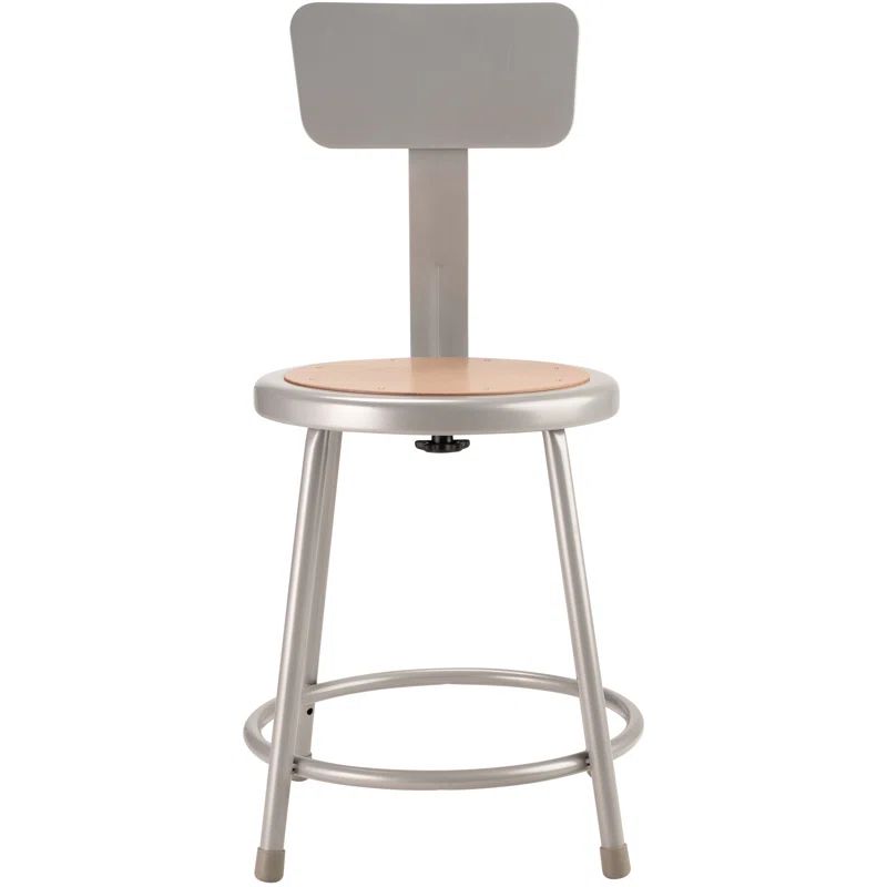 Gray Adjustable Height Ergonomic Metal Lab Stool