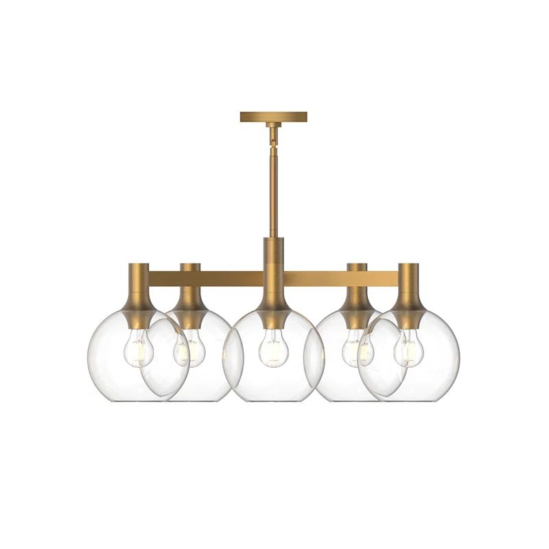 Castilla Aged Gold and Clear Glass 5-Light Chandelier