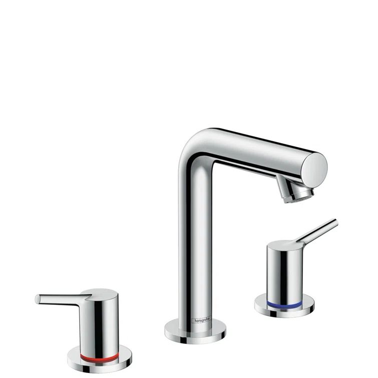 Brushed Nickel 8" Modern Widespread Brass Faucet with Pop-Up
