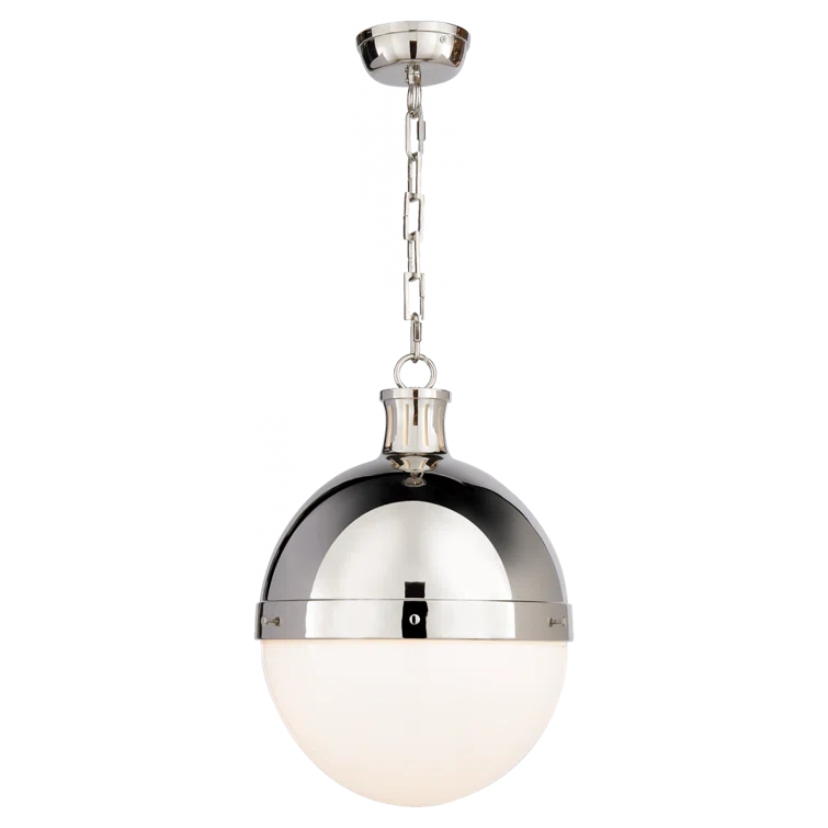 Elegant Polished Nickel Globe Pendant Light with Glass Accents