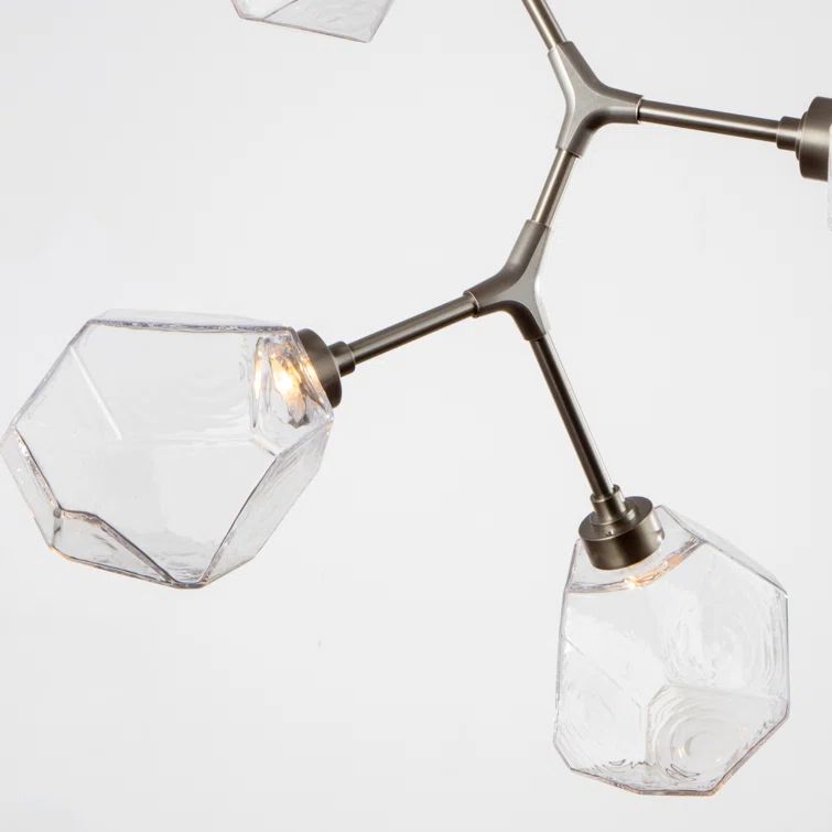 Bronze and Clear Glass 8-Light Modern Drum Chandelier