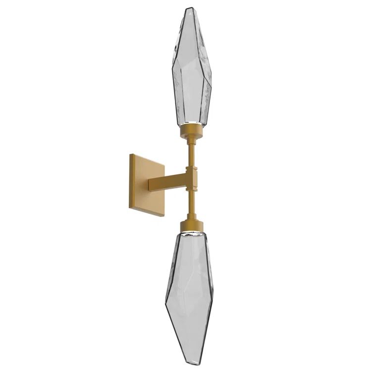 Dimmable Gold Brass Wall Sconce with Glass Shades
