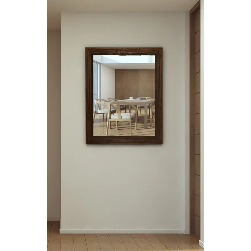 Espresso Classic Wood Grain Rectangular Vanity Wall Mirror