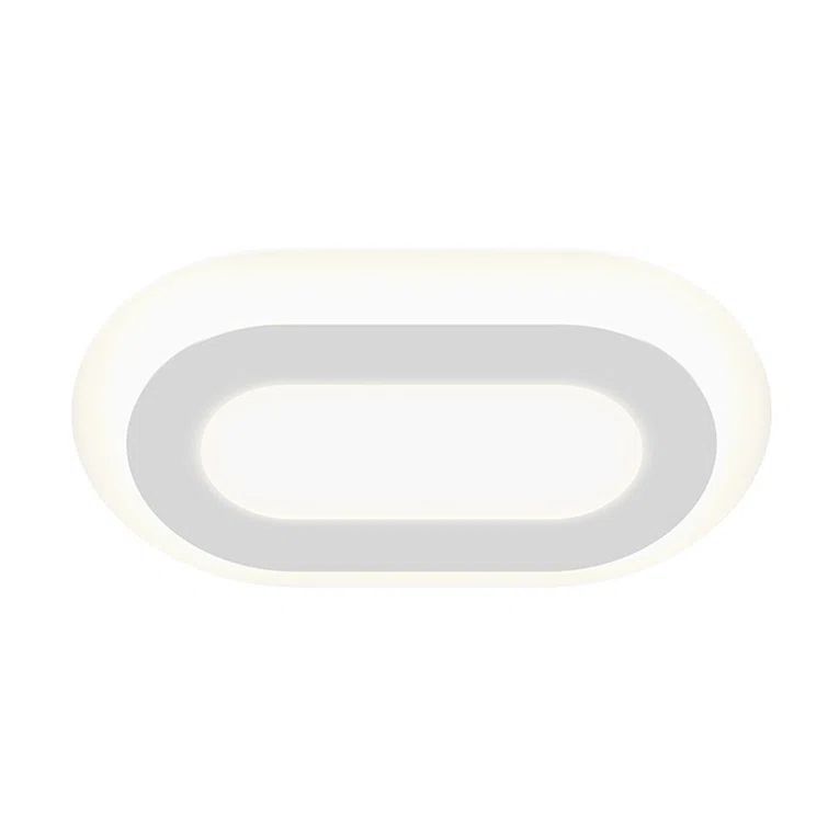 Sleek White Aluminum Offset LED Flush Mount Light