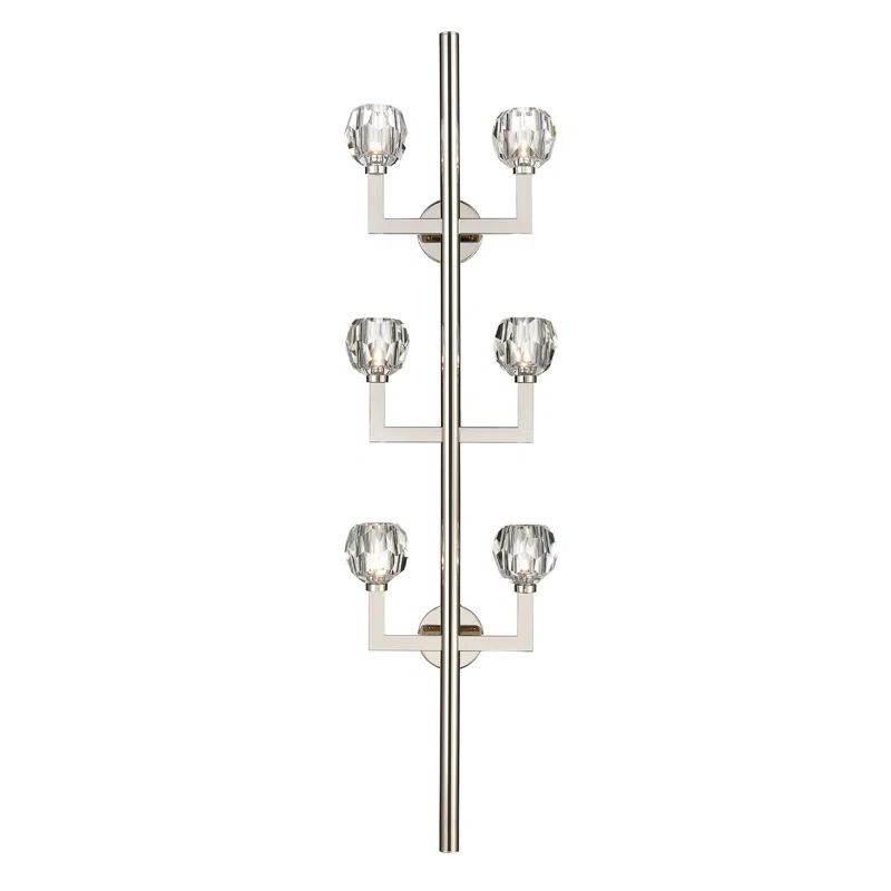 Parisian Grandeur 60" Polished Nickel Crystal Wall Sconce