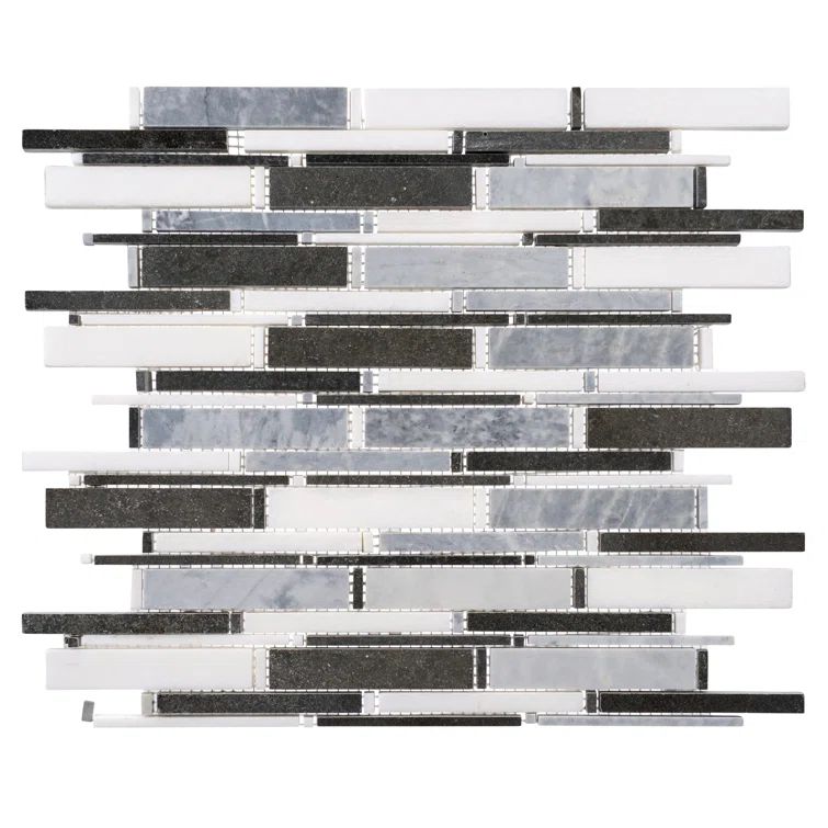 Knoll Black and White Marble Mosaic Tile