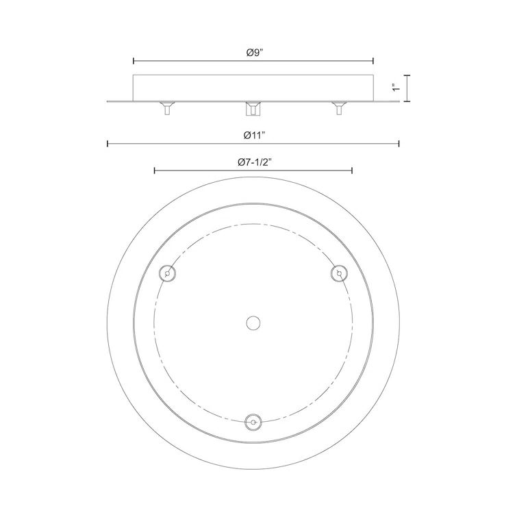 Elegant Multi-Port Round Canopy in Black Chrome