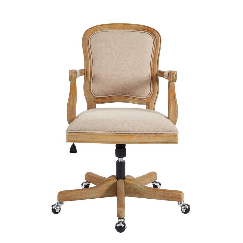 Driftwood Beige Stripe Upholstered Adjustable Office Chair
