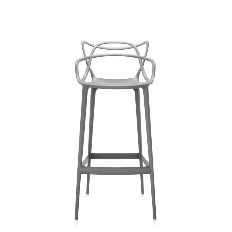Gray Plastic Weather Resistant Bar Stool