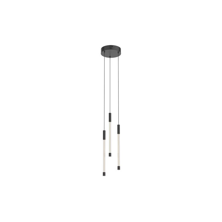 Motif Elegance 13" Black Glass LED Pendant Light