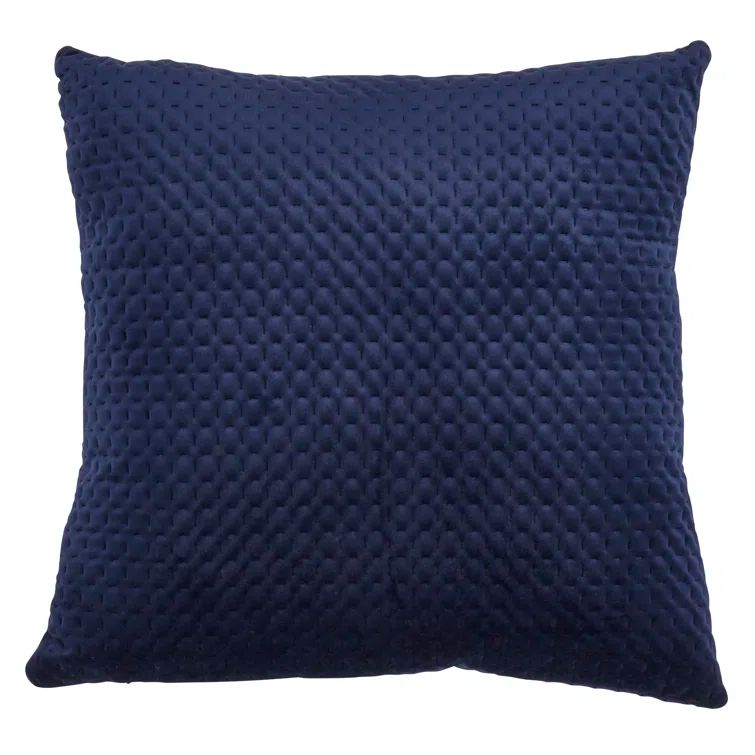 Navy Blue Velvet 18" Square Decorative Pillow