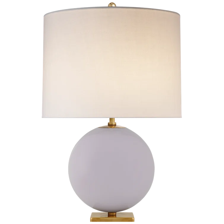 Edison Lilac Glass Outdoor Table Lamp with Brass Accents