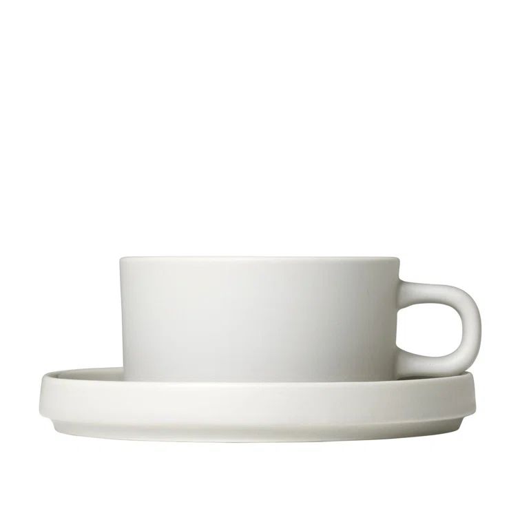 Moonbeam Ceramic Teacup and Saucer Set, Dishwasher Safe
