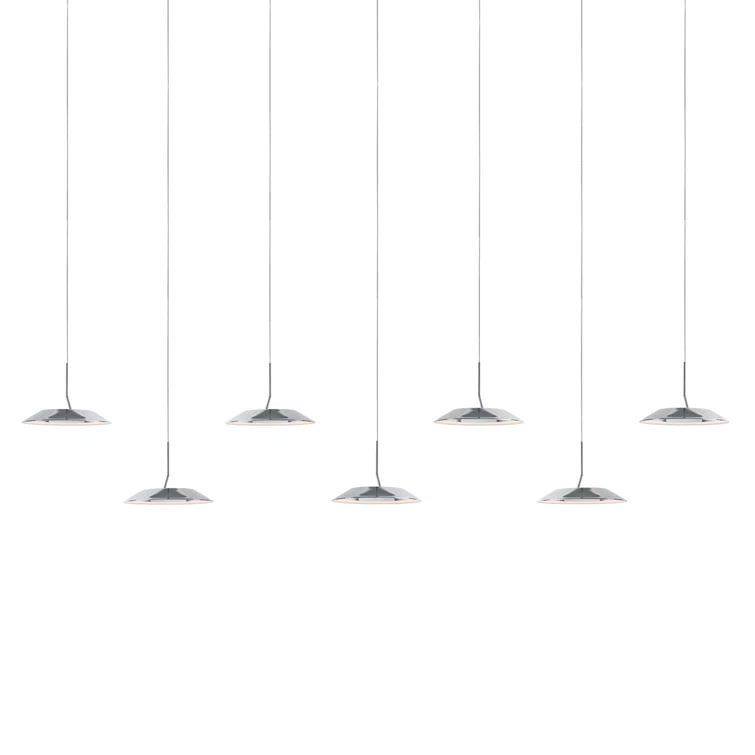 Matte Black and Chrome Modern LED Island Pendant - 7 Light