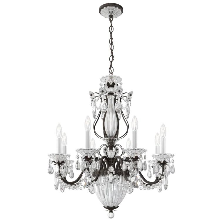 Heirloom Bronze and Clear Crystal 11-Light Chandelier