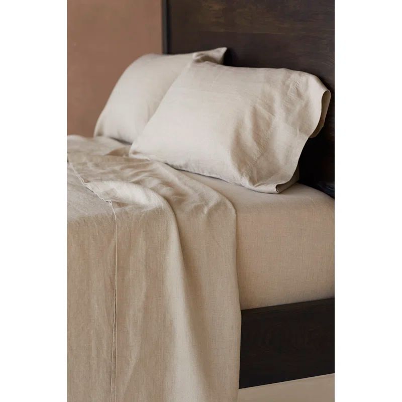 Full Natural Chambray Organic Cotton Percale Sheet Set
