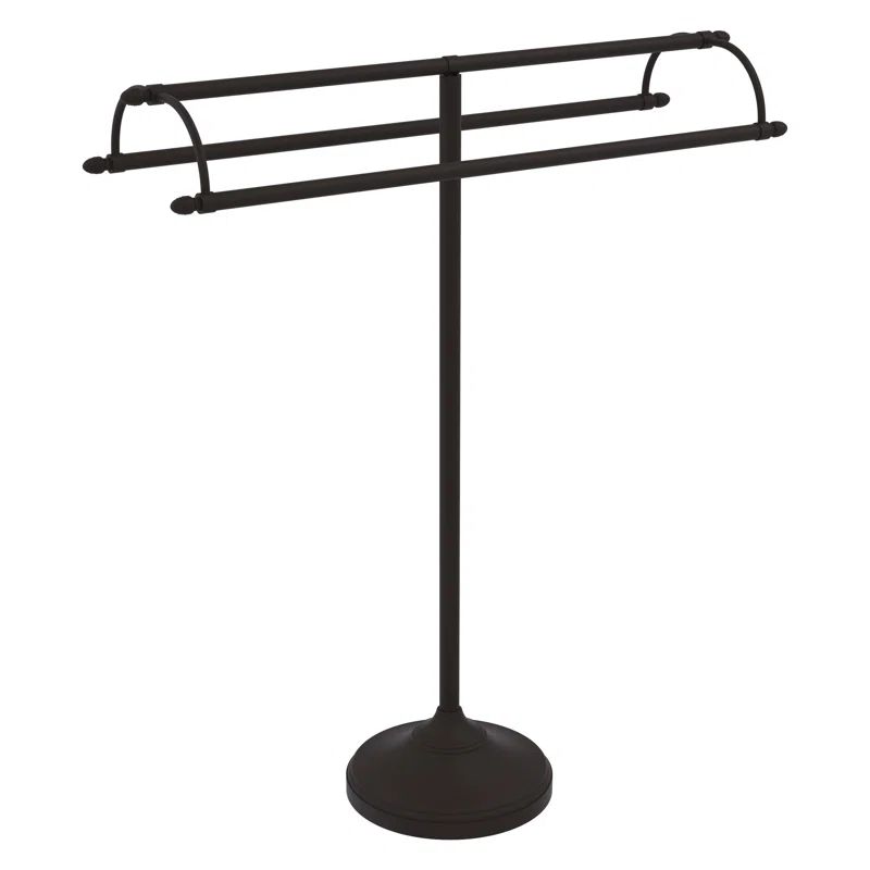 Oil Rubbed Bronze Double Arm Freestanding Towel Stand