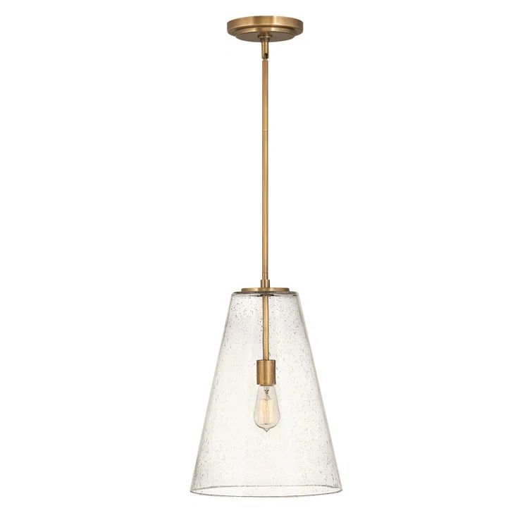 Vance Heritage Brass A-Line Pendant with Glass Shade