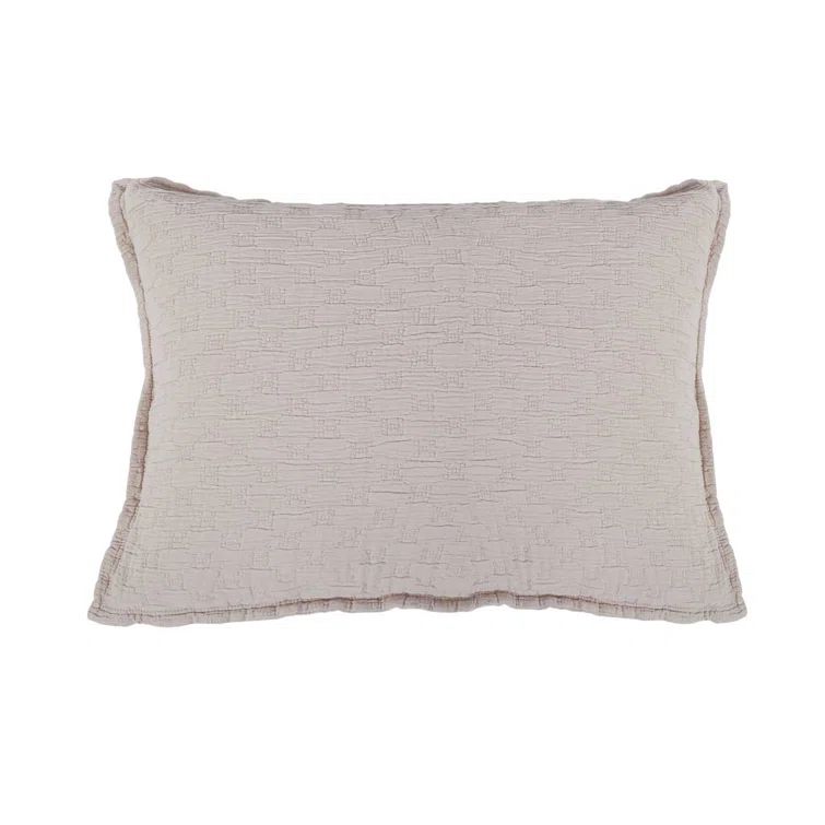 Blush Cotton Standard Sham with Textured Design