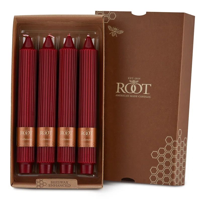 Garnet Grecian 9" Beeswax & Soy Taper Candle